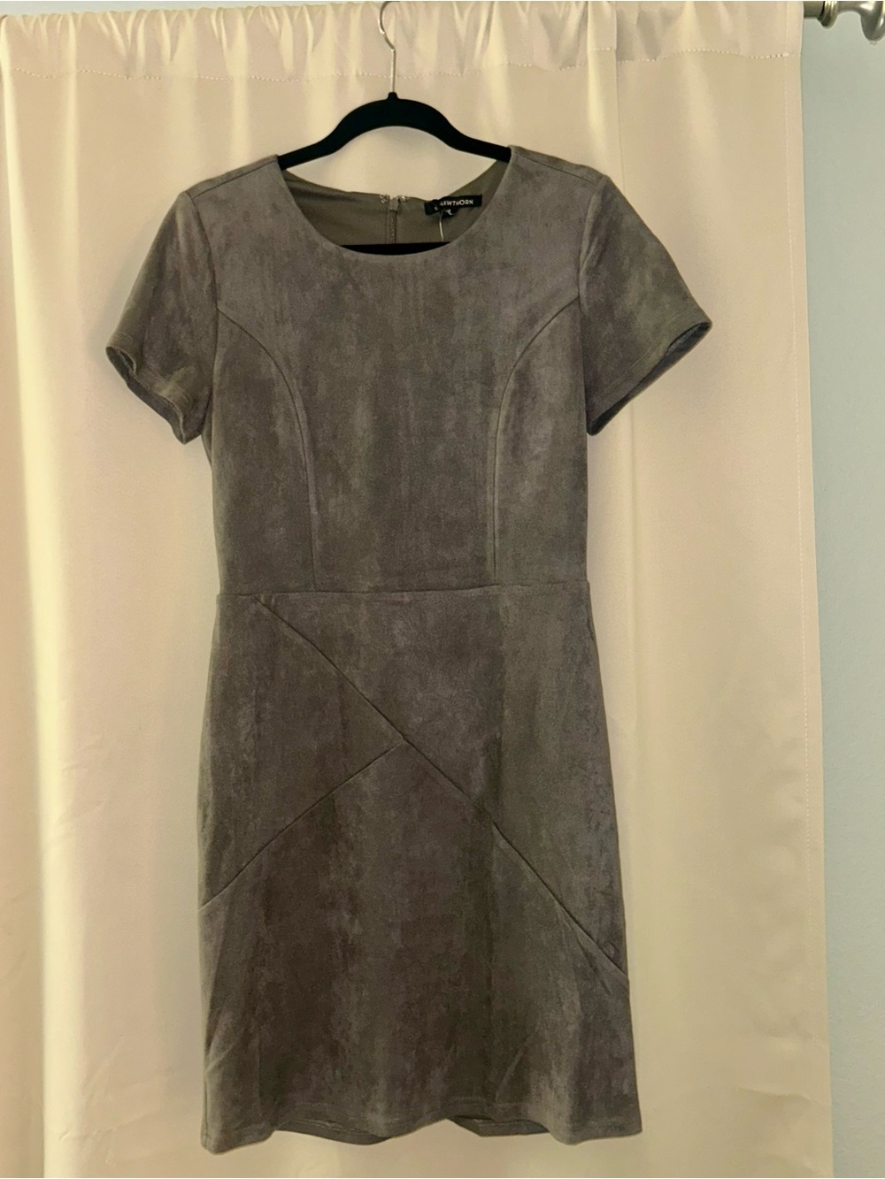 41 Hawthorn Gray Suede-Look Short Sleeve Mini Dress